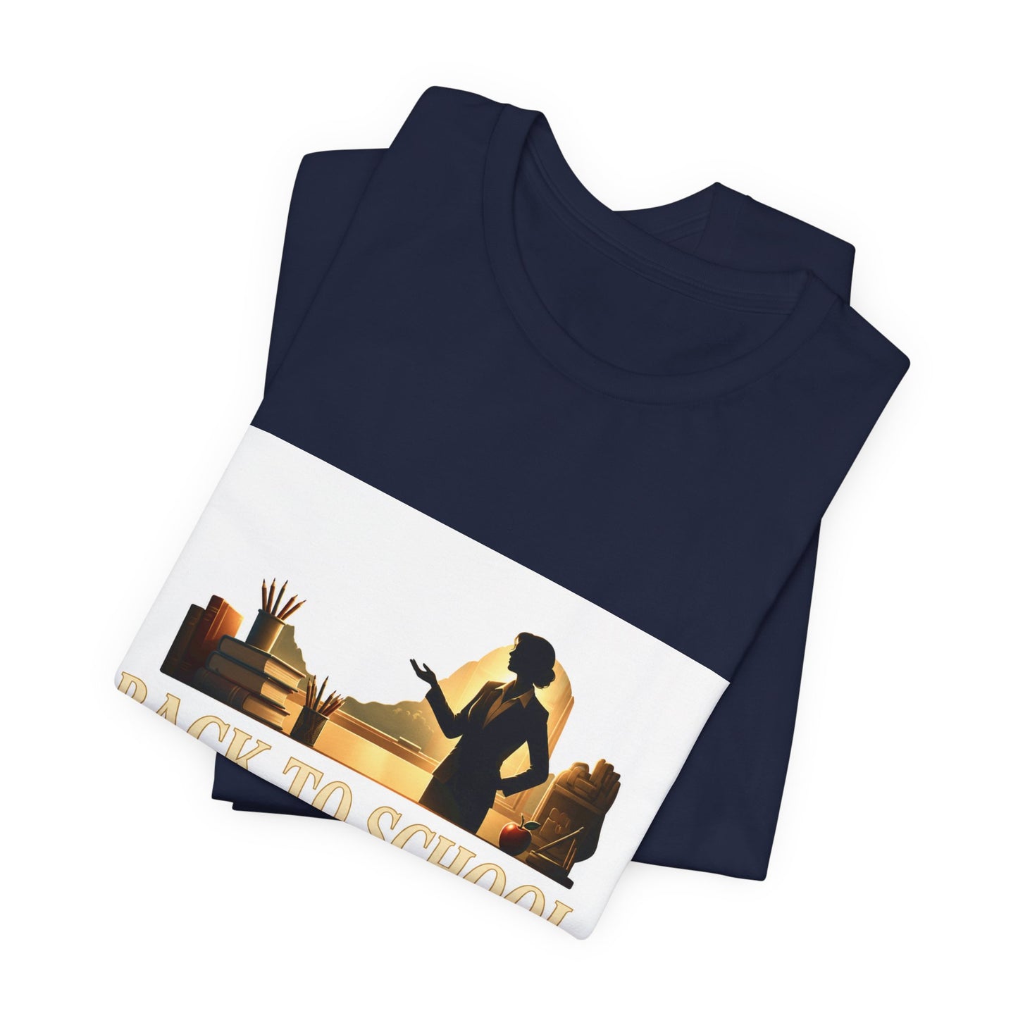 Back to School Ready to Inspire tee | Teacher silhouette, classroom books graphic