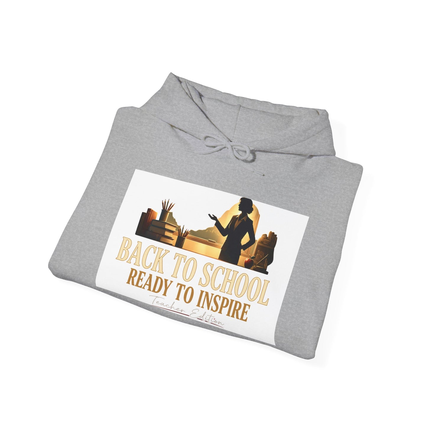 Back to School Ready to Inspire Hoodie | Teacher Silhouette, Books, Apple