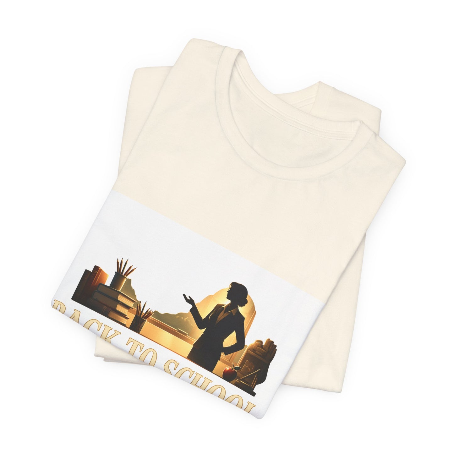 Back to School Ready to Inspire tee | Teacher silhouette, classroom books graphic