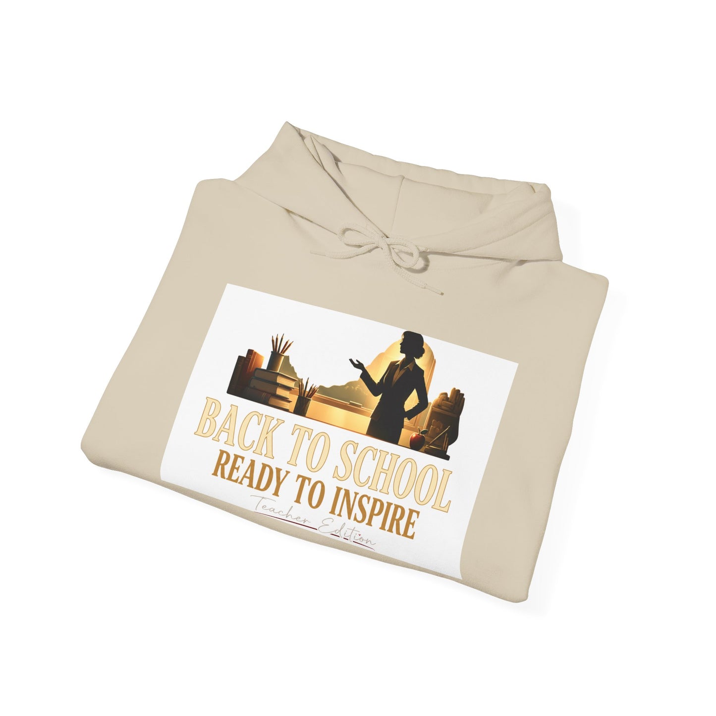 Back to School Ready to Inspire Hoodie | Teacher Silhouette, Books, Apple