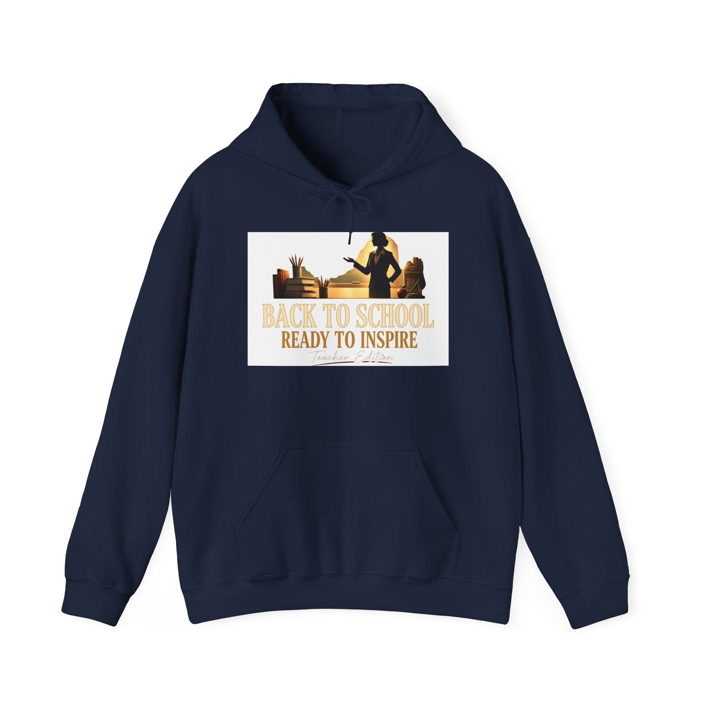 Back to School Ready to Inspire Hoodie | Teacher Silhouette, Books, Apple