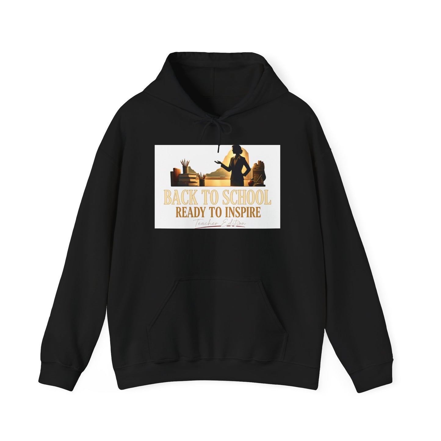 Back to School Ready to Inspire Hoodie | Teacher Silhouette, Books, Apple