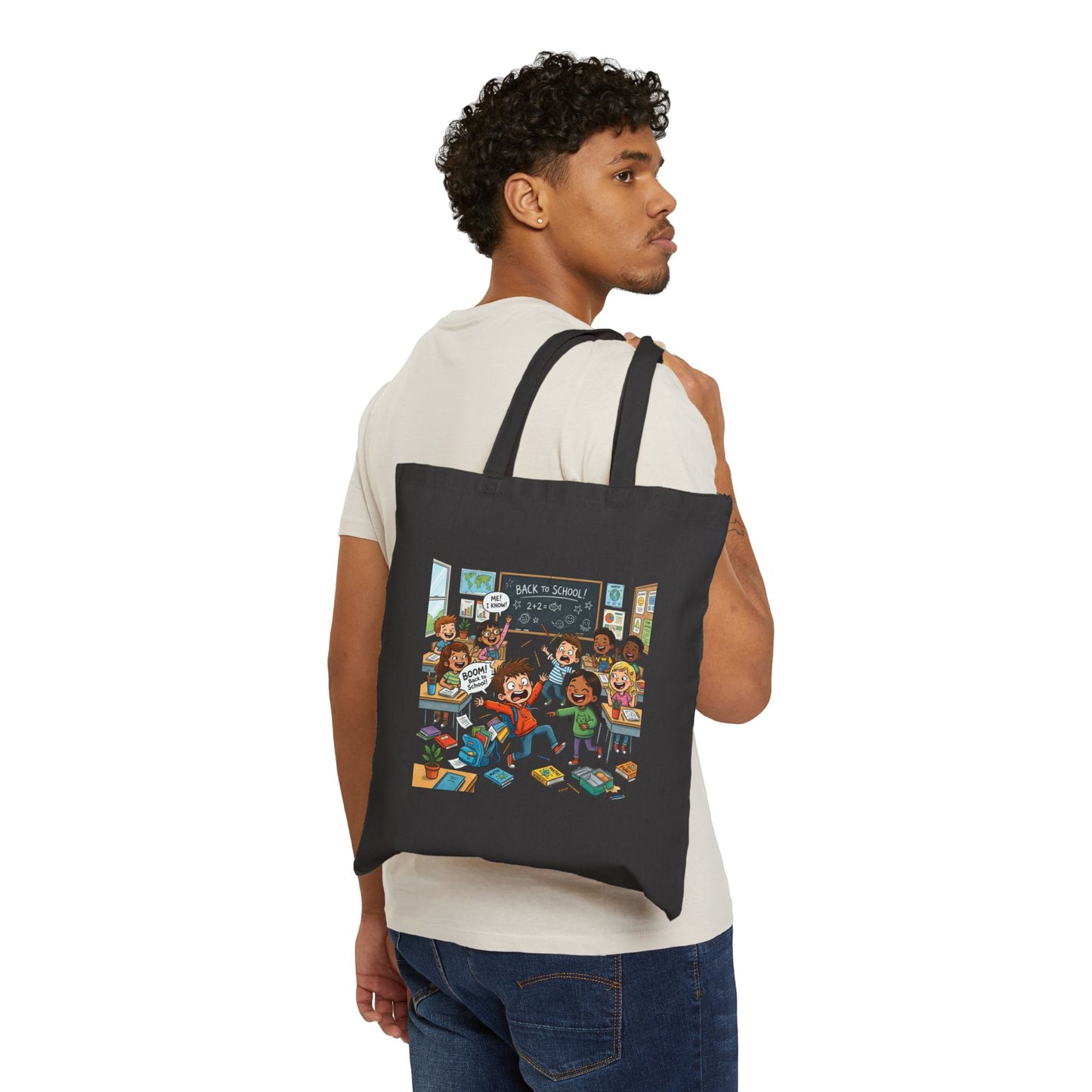 Back to School Ready to Inspire Tote Bag | Teacher Silhouette Canvas