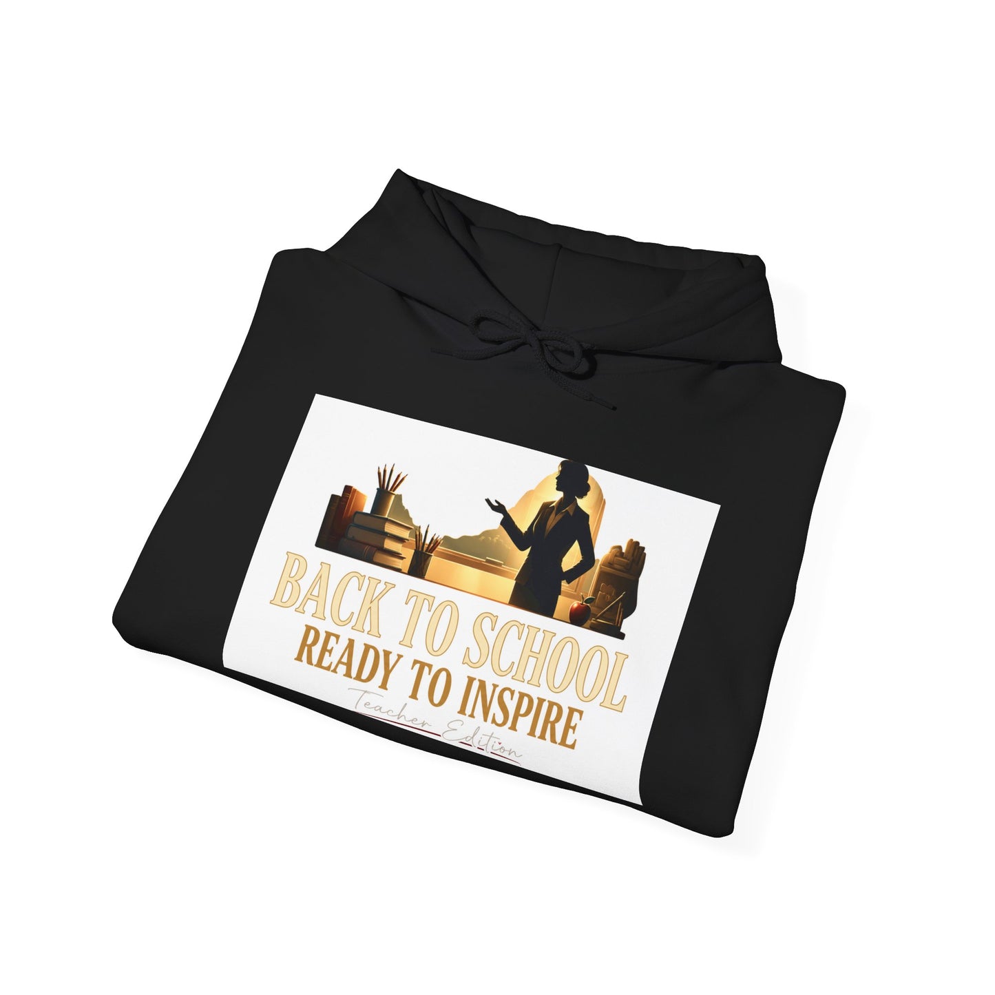 Back to School Ready to Inspire Hoodie | Teacher Silhouette, Books, Apple