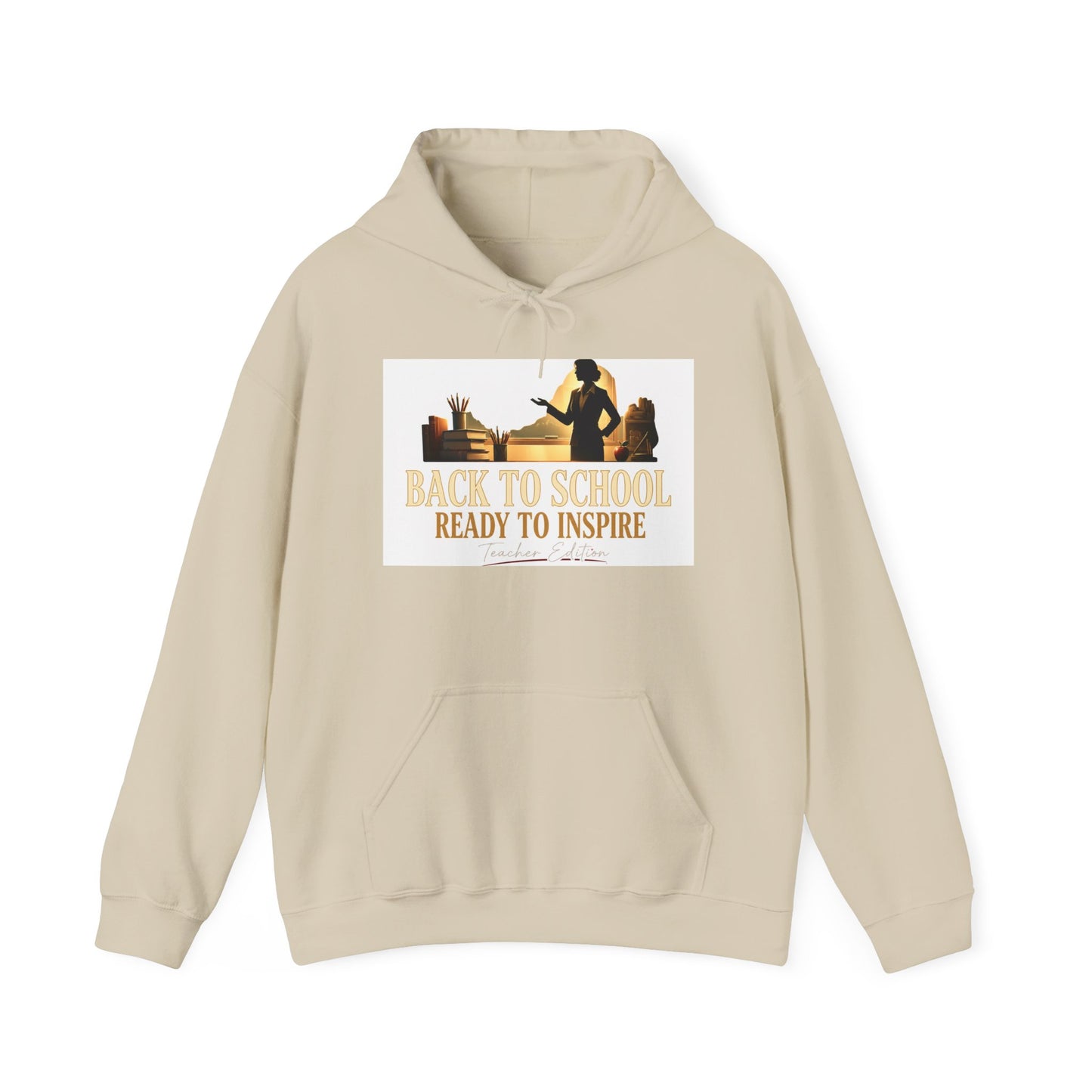Back to School Ready to Inspire Hoodie | Teacher Silhouette, Books, Apple