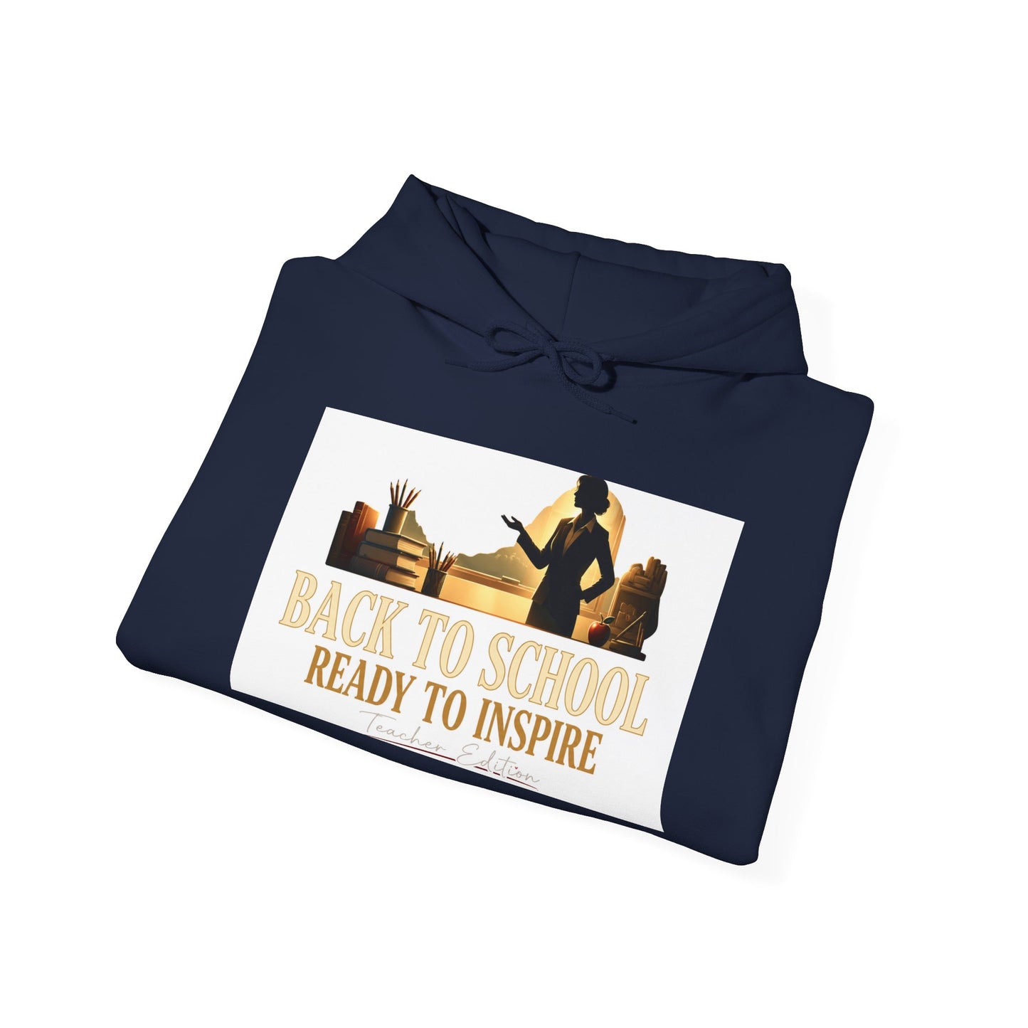 Back to School Ready to Inspire Hoodie | Teacher Silhouette, Books, Apple