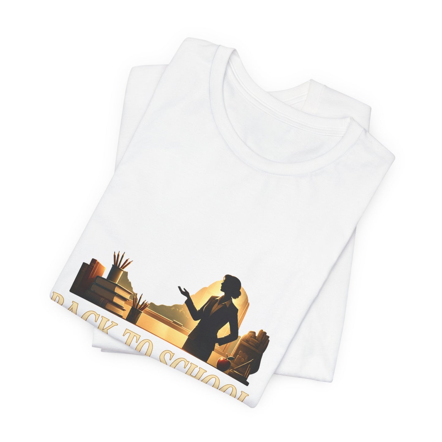 Back to School Ready to Inspire tee | Teacher silhouette, classroom books graphic