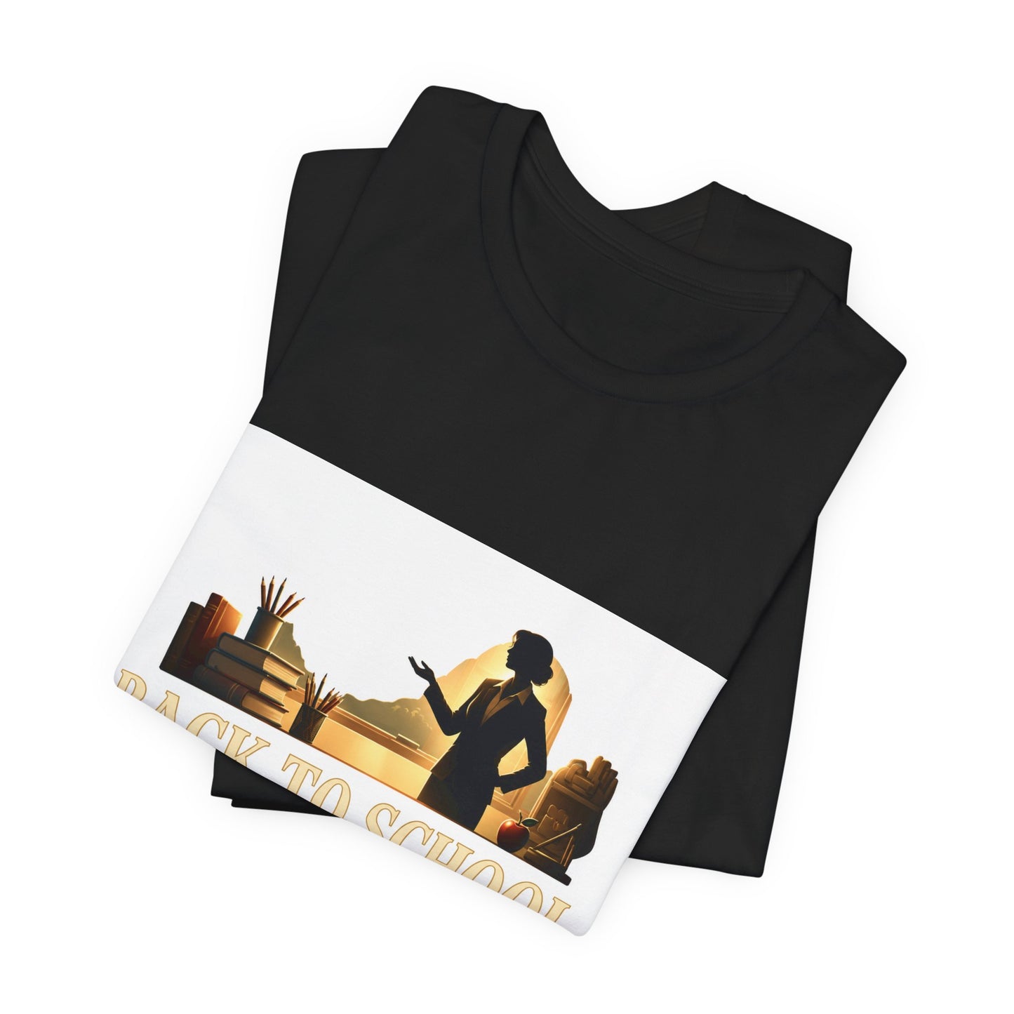 Back to School Ready to Inspire tee | Teacher silhouette, classroom books graphic