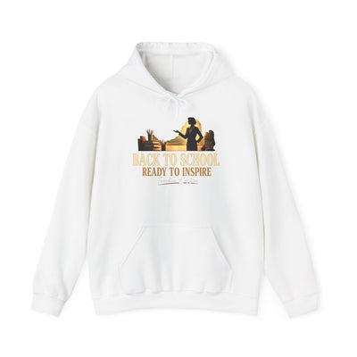 Back to School Ready to Inspire Hoodie | Teacher Silhouette, Books, Apple